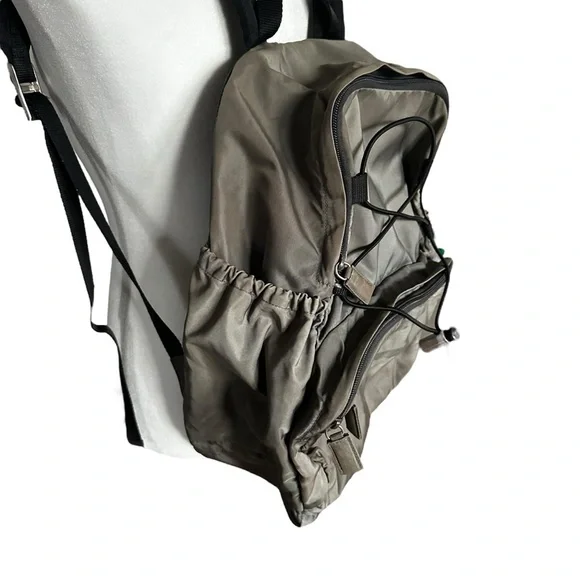 Authentic PRADA Gray Green & Black Nylon Backpack - Picture 6 of 15